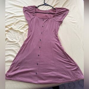 SO Mauve Square Neck Midi Dress